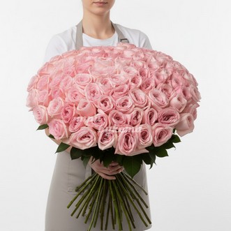 101 розовая роза (Premium) 80 см